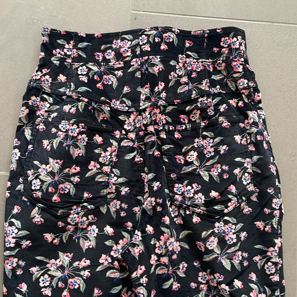 Rebecca Taylor Black Skinny Jeans with Pink Floral Print - Picture 6 of 16